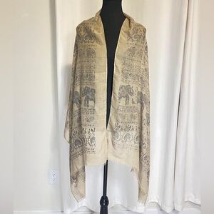 Elegant Tan Elephant Design Wrap